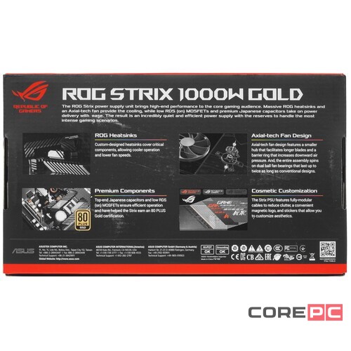 Блок питания ASUS 1000W ROG-STRIX-1000G (90YE00A5-B0NA00)