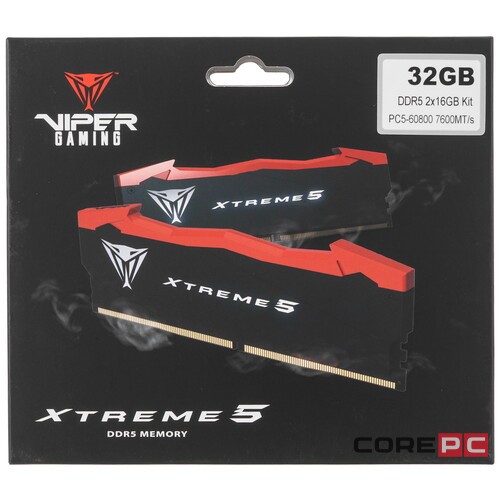 Оперативная память 32 Gb 7600 MHz PATRIOT XTREME 5 Black (PVX532G76C36K)