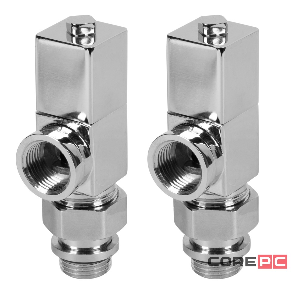 Набор дизайн-вентилей CUBE, осевой (хром) 1/2quot;