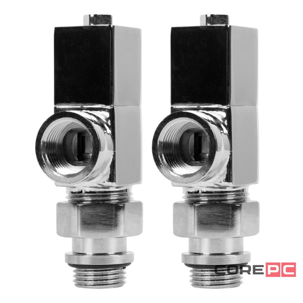 Набор дизайн-вентилей CUBE, осевой (хром) 1/2quot;