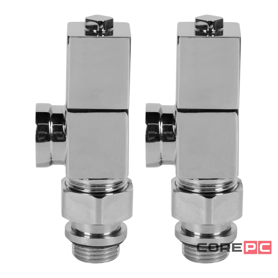 Набор дизайн-вентилей CUBE, осевой (хром) 1/2quot;