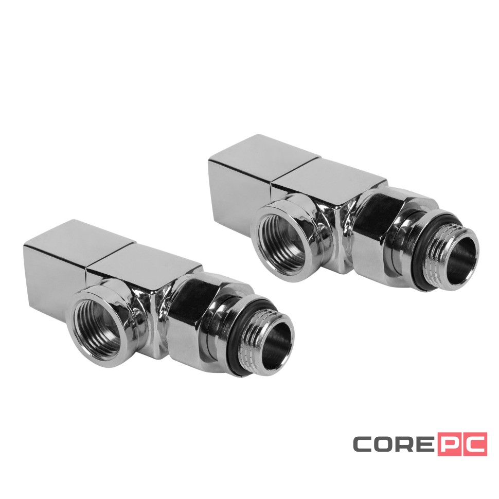 Набор дизайн-вентилей CUBE, осевой (хром) 1/2quot;