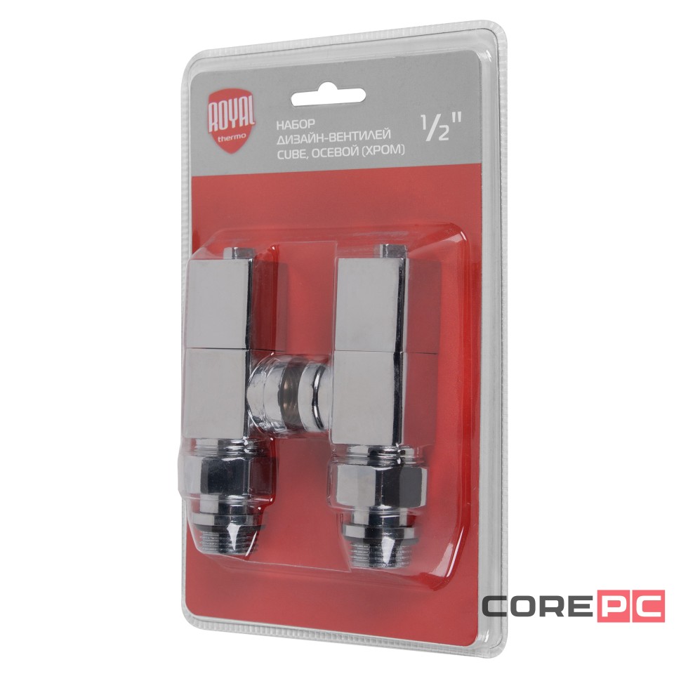 Набор дизайн-вентилей CUBE, осевой (хром) 1/2quot;