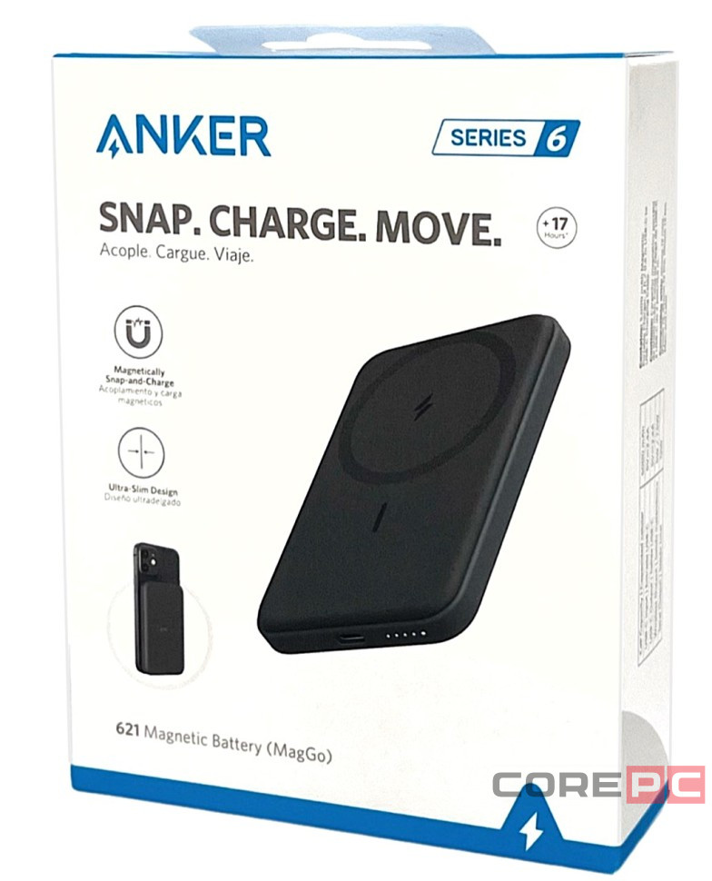 Powerbank магнитный с MagSafe Anker 621 5000mAh 7.5W 1USB-C (A1610P12) чёрный