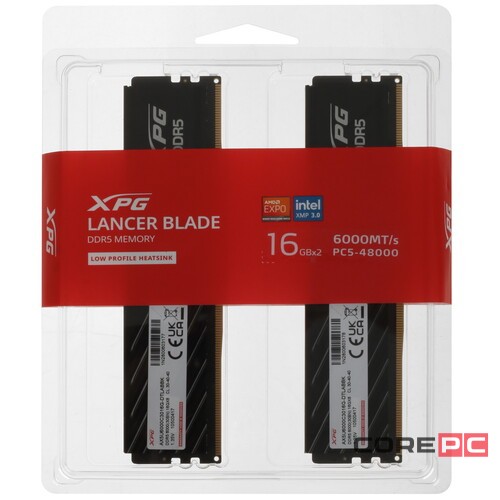 Оперативная память 32 Gb 6000 MHz ADATA XPG LANCER Blade Black (AX5U6000C3016G-DTLABBK)