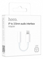 Кабель-переходник Hoco LS34 Lightning (папа) на AUX 3.5мм (мама) белый