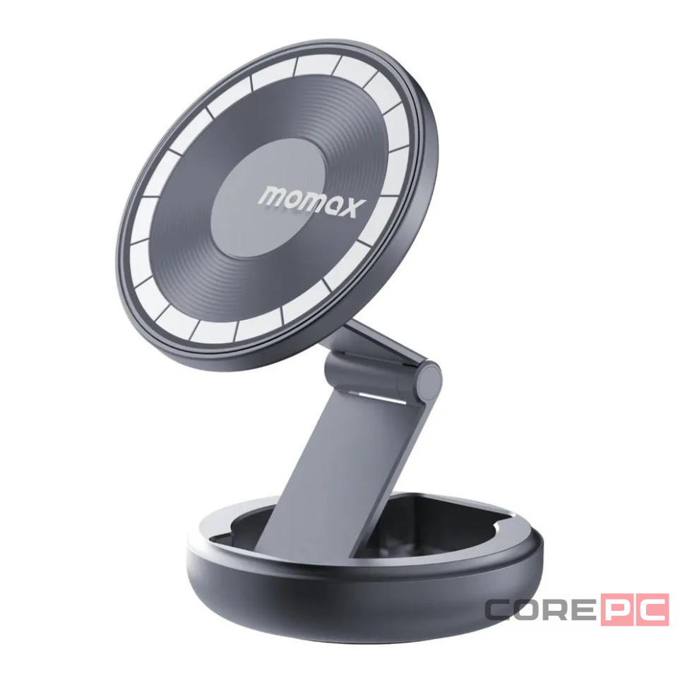 Держатель магнитный c Magsafe настоьная поворотная Momax pac mount серый
