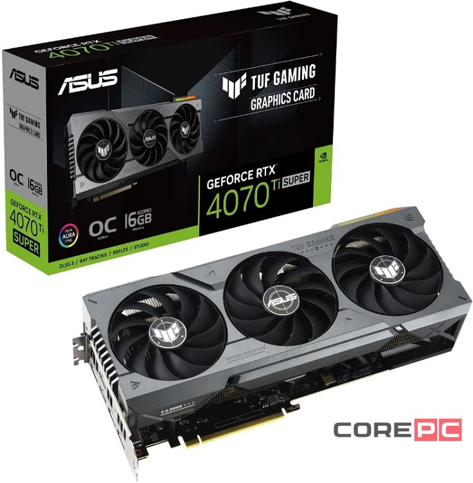 Видеокарта ASUS (TUF-RTX4070TIS-O16G-WHITE-GAMING) GeForce RTX 4070 TI SUPER 16GB TUF GAMING OC White 90YV0KF2-M0NA00
