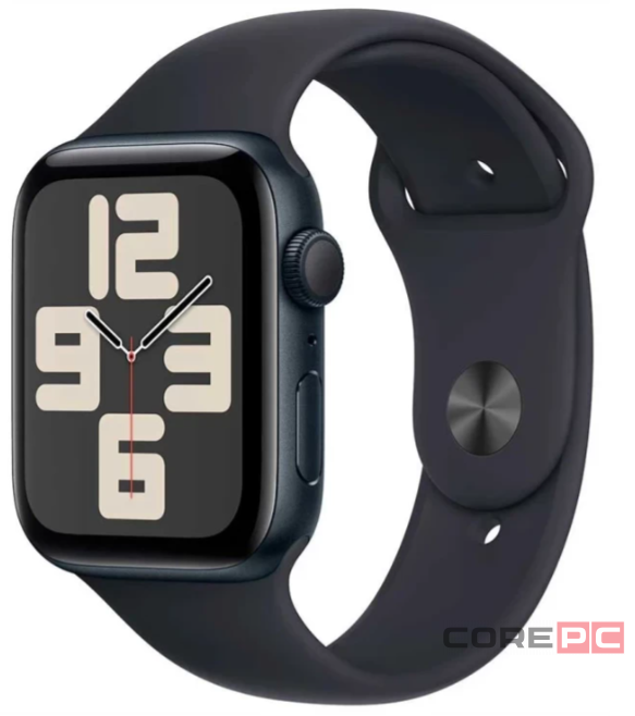 Apple Watch SE (2024) 44mm Midnight Aluminium Case with Midnight Sport Band (S/M)