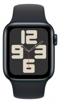 Apple Watch SE (2024) 44mm Midnight Aluminium Case with Midnight Sport Band (S/M)