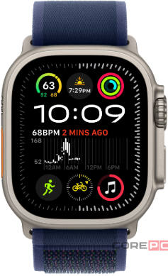 Apple Watch Ultra 2 (2024) 49mm Natural Titanium Case with Blue Trail Loop (M/L)