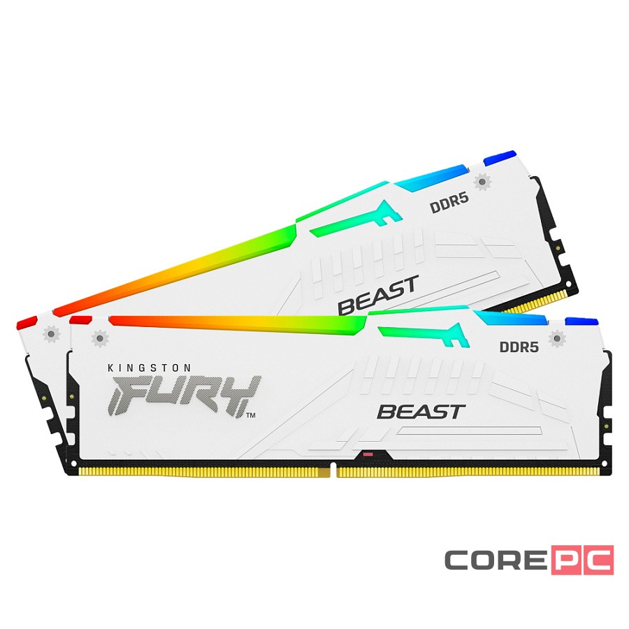 Оперативная память 32 Gb 5200 MHz Kingston FURY Beast RGB White (KF552C40BWAK2-32)