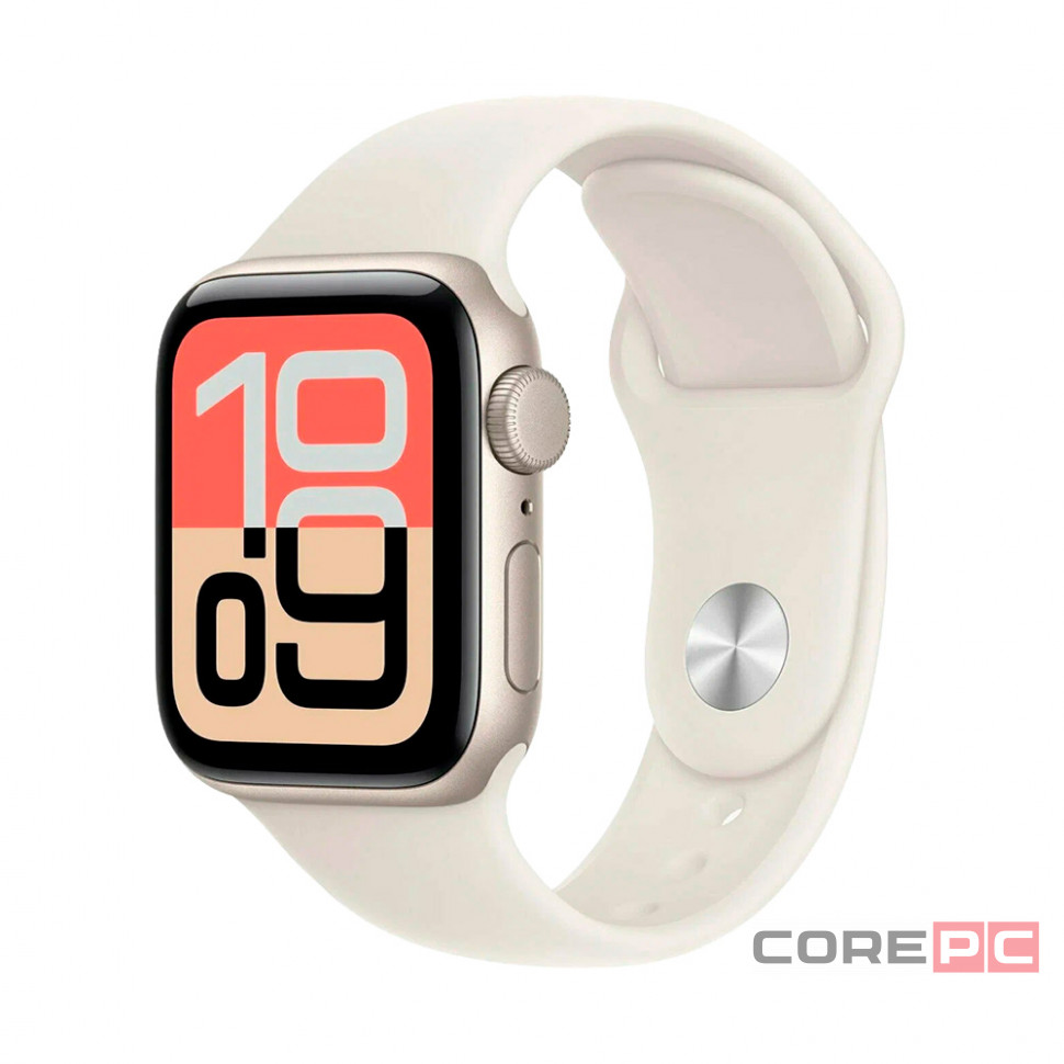 Apple Watch SE Gen 3 44mm Starlight Aluminum Case with Starlight Sport Band (S/M)