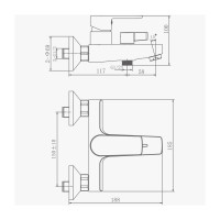 Смеситель для ванны Haiba HB60719-7, рычажное управление, цвет черный