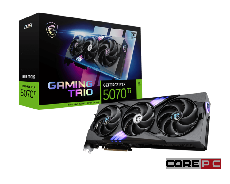 Видеокарта MSI (G507T-16GTCP) GeForce RTX 5070 Ti 16GB GAMING TRIO PLUS OC