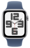 Apple Watch SE (2024) 44mm Silver Aluminium Case with Denim Sport Band (S/M)