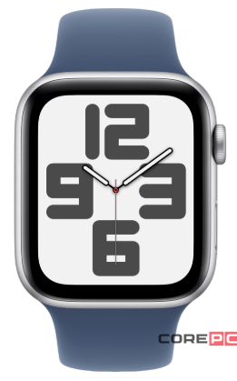 Apple Watch SE (2024) 44mm Silver Aluminium Case with Denim Sport Band (S/M)