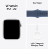 Apple Watch SE (2024) 44mm Silver Aluminium Case with Denim Sport Band (S/M)