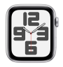 Apple Watch SE (2024) 44mm Silver Aluminium Case with Denim Sport Band (S/M)