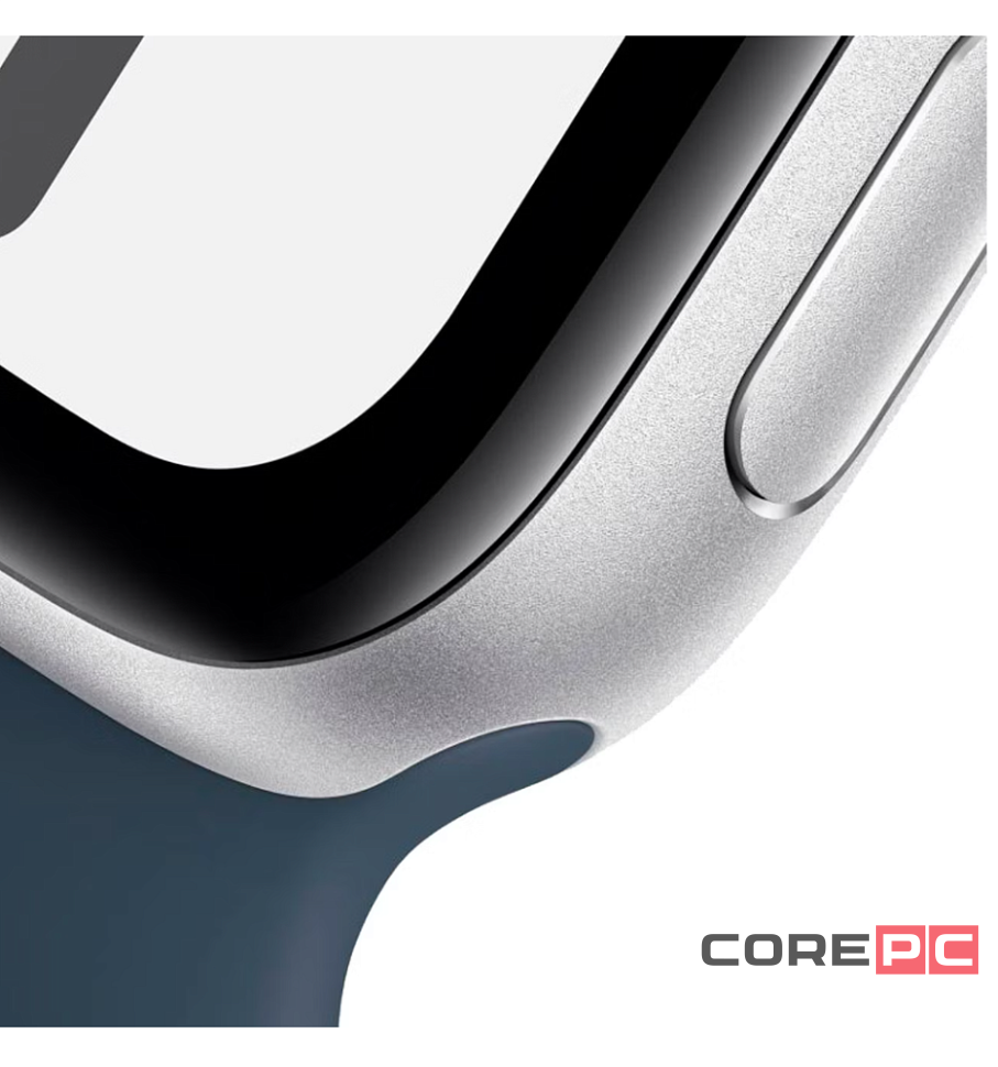 Apple Watch SE (2024) 44mm Silver Aluminium Case with Denim Sport Band (S/M)