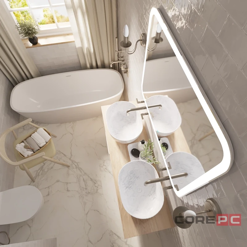 Зеркало MIXLINE Стив-2 1000х800 (ШВ) сенсорный выключатель, двойной подогрев