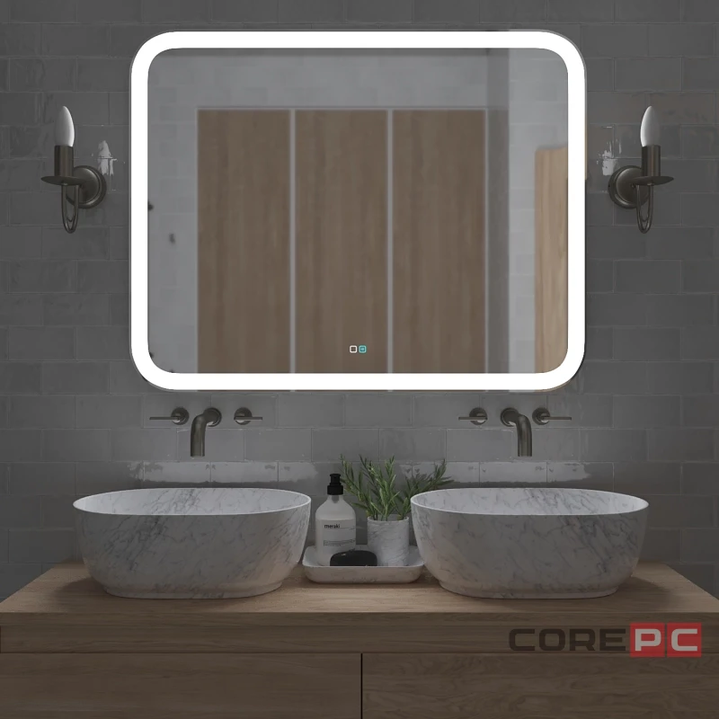 Зеркало MIXLINE Стив-2 1000х800 (ШВ) сенсорный выключатель, двойной подогрев