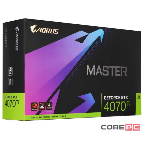 Видеокарта Gigabyte (GV-N407TAORUS M-12GD) GeForce RTX 4070 Ti 12GB AORUS MASTER