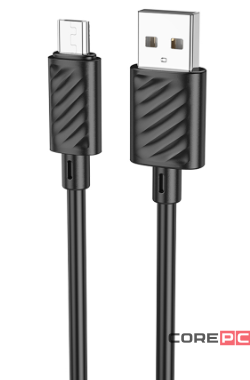 Кабель Hoco X88 Gratified (USB) на (Micro-USB) 100см силиконовый (черный)