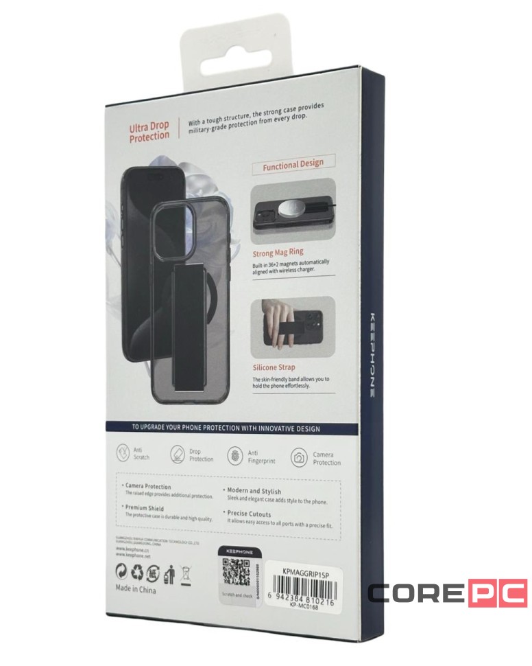 Накладка для i-Phone 15 Pro Keephone Maggrip MagSnap матовый прозрачный черный