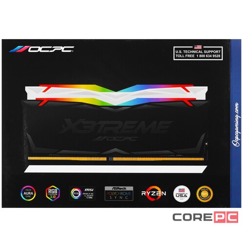 Оперативная память 32 Gb 3200 MHz OCPC X3TREME RGB White (MMX3A2K32GD432C16W)