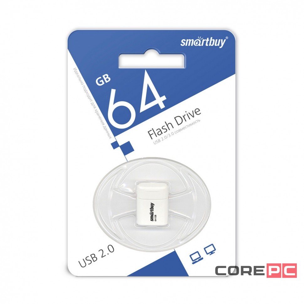 USB флеш накопитель Smartbuy 64GB Lara White (SB64GBLARA-W)