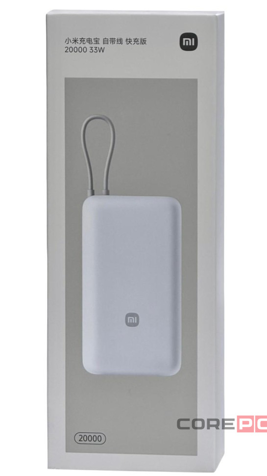 Powerbank Xiaomi 20000mAh 1USB/1USB-С 33W (PB2033) светло-серый