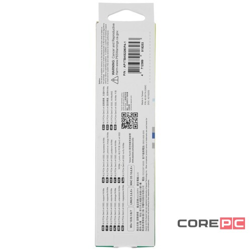 Твердотельный накопитель Apacer 1000 Gb AS2280P4 (AP1TBAS2280P4-1)