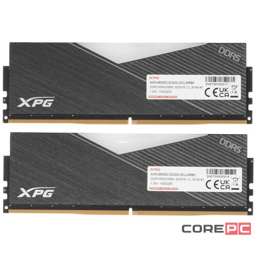 Оперативная память 64 Gb 6000 MHz ADATA XPG LANCER RGB Black (AX5U6000C3032G-DCLARBK)