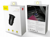 Автомобильное заряд. устр. Baseus Circular Plastic 2USB 30W (CCALL-YD01) черное