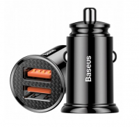Автомобильное заряд. устр. Baseus Circular Plastic 2USB 30W (CCALL-YD01) черное