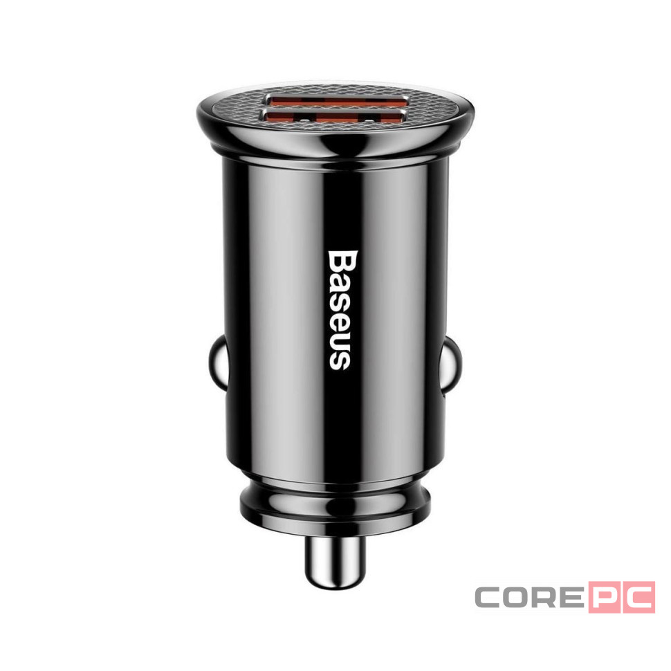 Автомобильное заряд. устр. Baseus Circular Plastic 2USB 30W (CCALL-YD01) черное