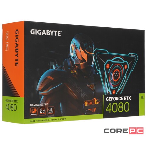 Видеокарта Gigabyte (GV-N4080GAMING OC-16GD) GeForce RTX 4080 16GB GAMING OC