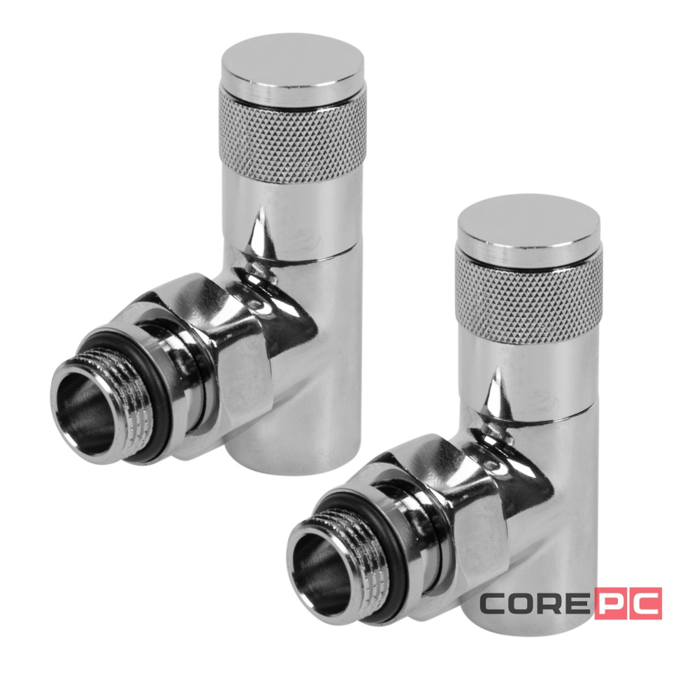 Набор дизайн-вентилей PIANO, угловой (хром) 1/2quot;