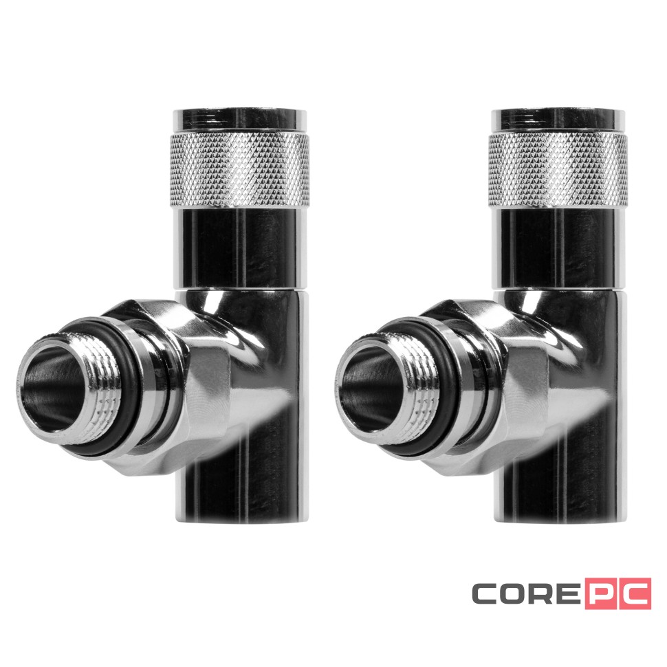 Набор дизайн-вентилей PIANO, угловой (хром) 1/2quot;