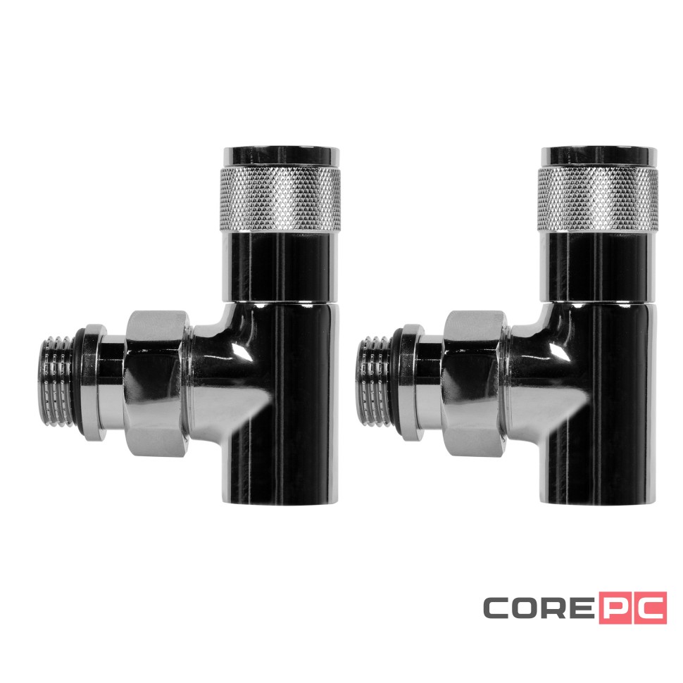 Набор дизайн-вентилей PIANO, угловой (хром) 1/2quot;