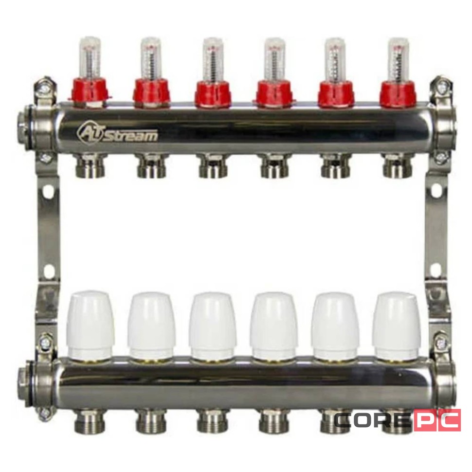 Группа коллекторная ALTSTREAM с расходомерами, сталь 1quot;х 7х3/4quot;