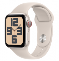Apple Watch SE (2024) 44mm Starlight Aluminium Case with Starlight Sport Band (M/L)