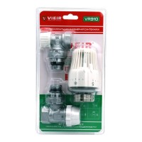 Комплект VIEIR радиаторный угловой (клапан термостат. клапан запорный,термоловка) 1/2quot; VR310 (25/1)