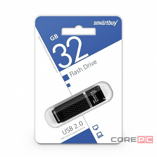 USB флеш накопитель Smartbuy 32GB Quartz Black (SB32GBQZ-K)