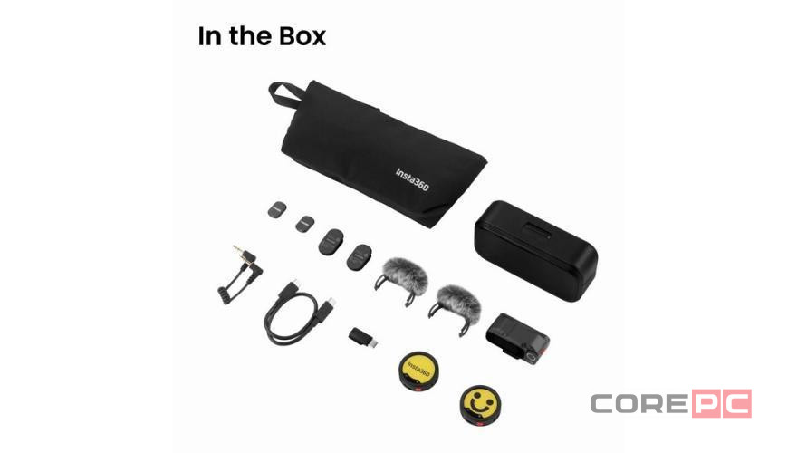 Беспроводной микрофон Insta360 Mic Pro (2 TX + 1 RX) (Black)