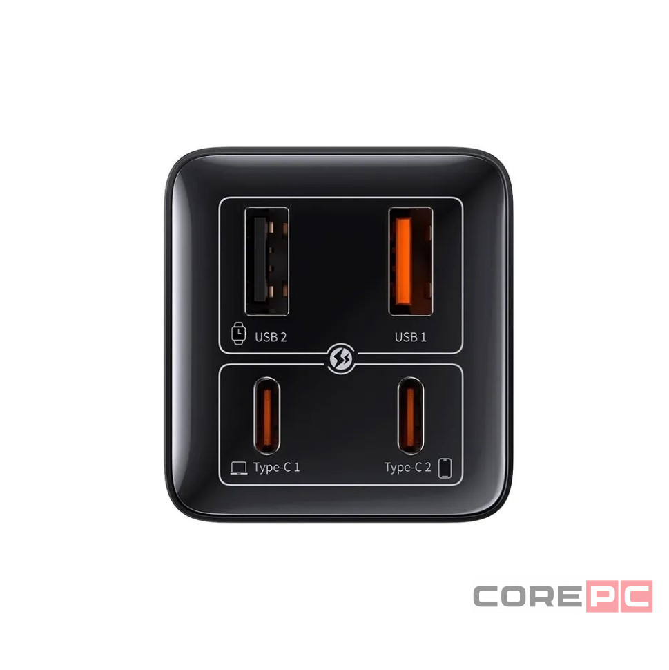 Сетевое зар. устр. Baseus GaN6Pro Fast Charger 2USB/2C 100W кабель T-C на T-C P10162705112-00 черное