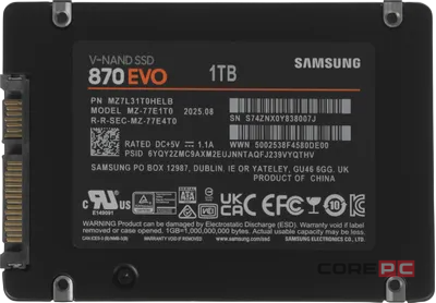 Твердотельный накопитель Samsung 1000 Gb 870 EVO (MZ-77E1T0B/EU)