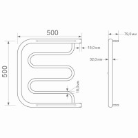 Водяной полотенцесушитель MIXLINE Серия СИМПЛ ПM1 ML-556319, нержавеющая сталь, пм-образная форма