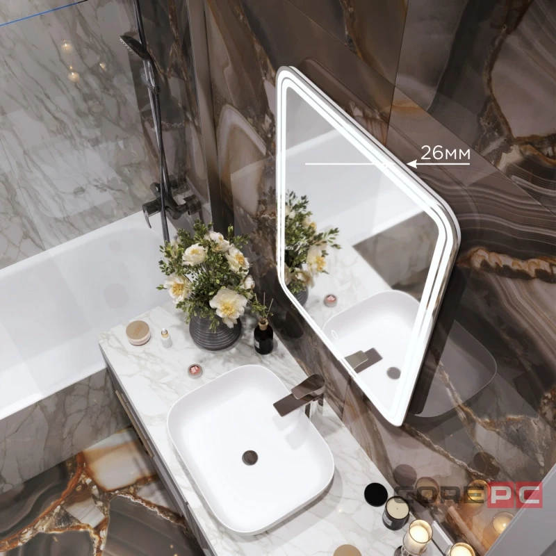 Зеркало MIXLINE Адриана 600х800 (ШВ) сенсорный выключатель, светодиодная подсветка